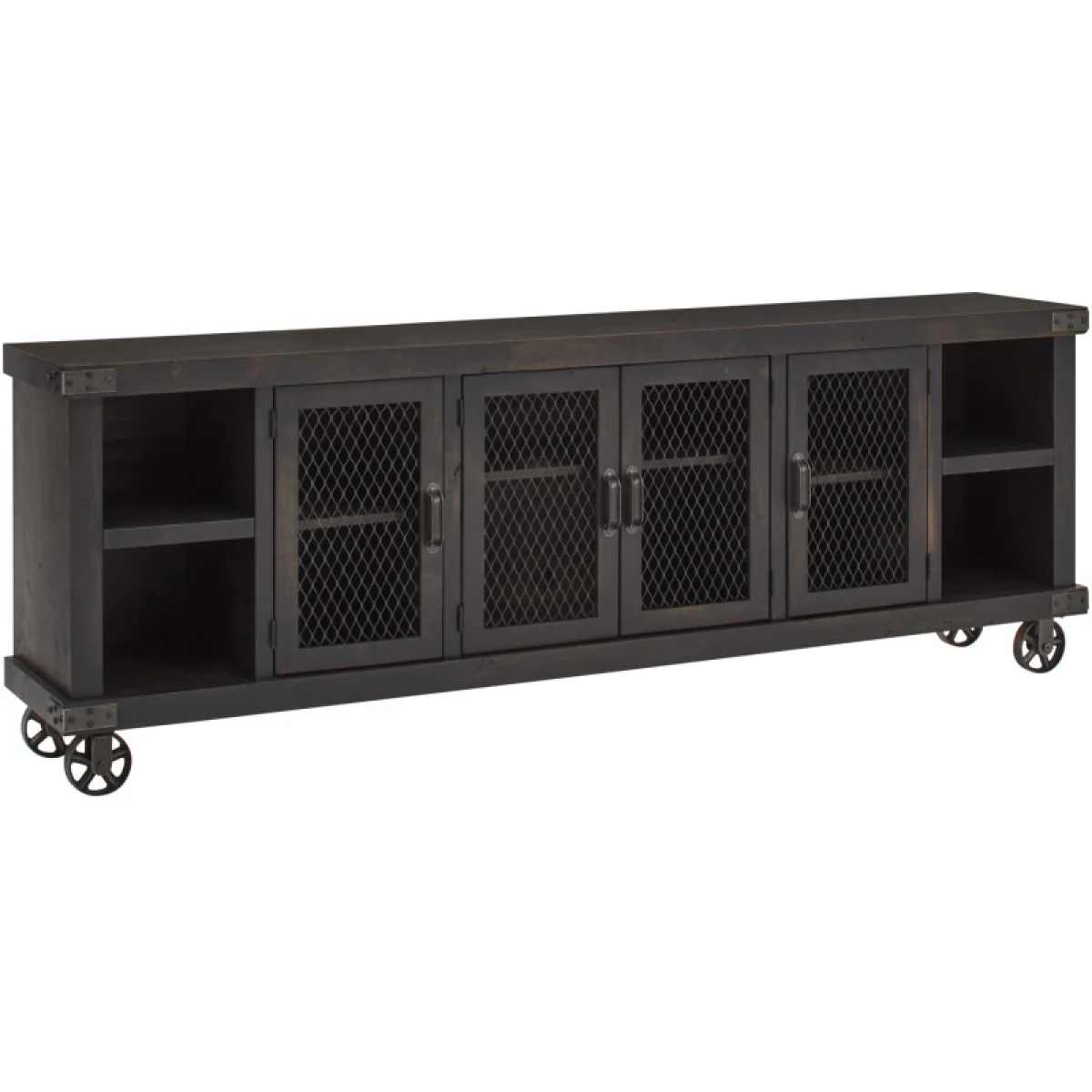 Industrial 96″ Console W/ 4 Doors Entertainment Stands Aspen Home 4