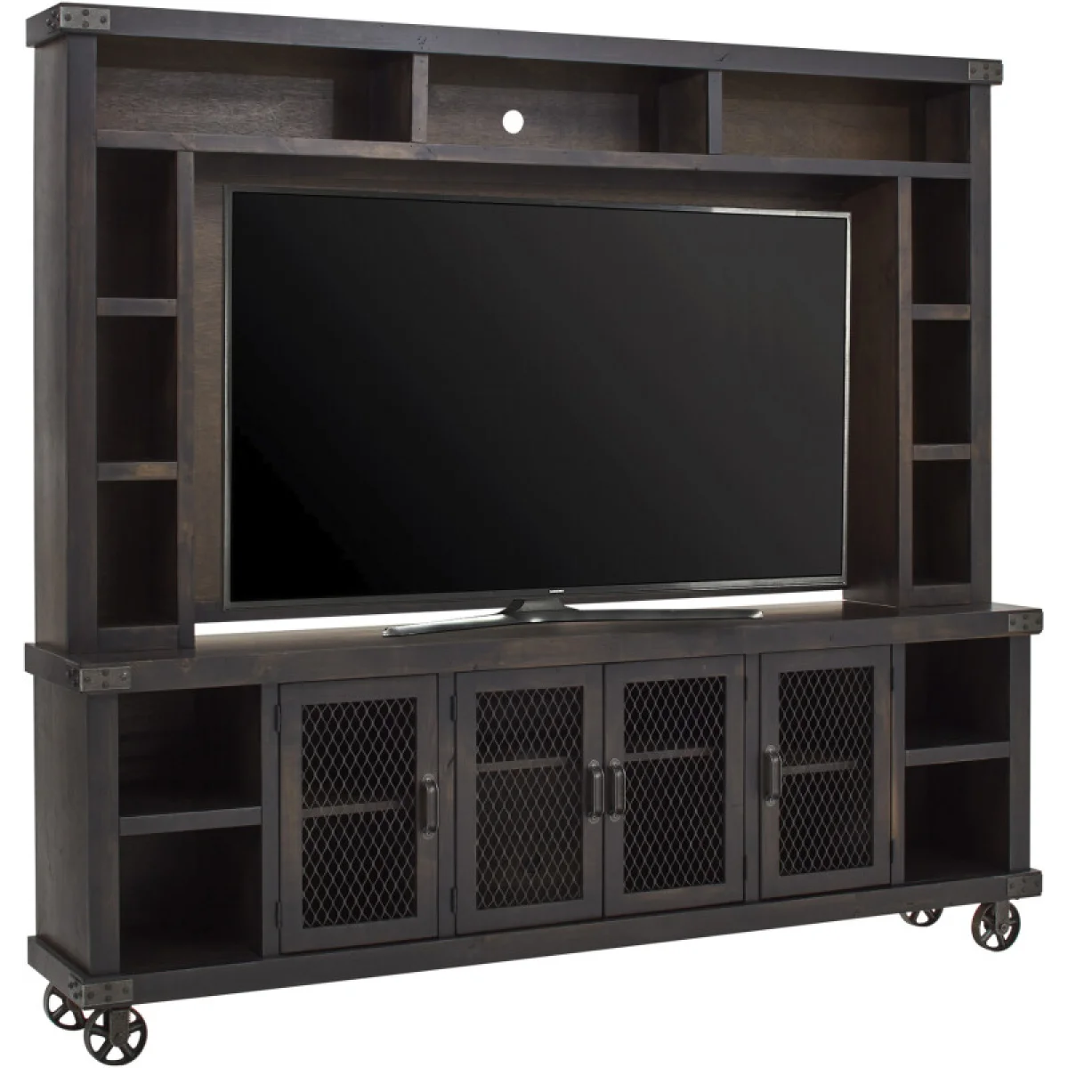 Industrial 96″ Hutch Entertainment Stands Aspen Home 4