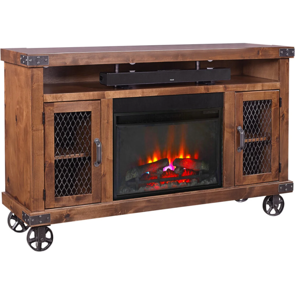 Industrial 62″ Highboy Fireplace Console DN1901-FRT Fireplaces Aspen Home 4