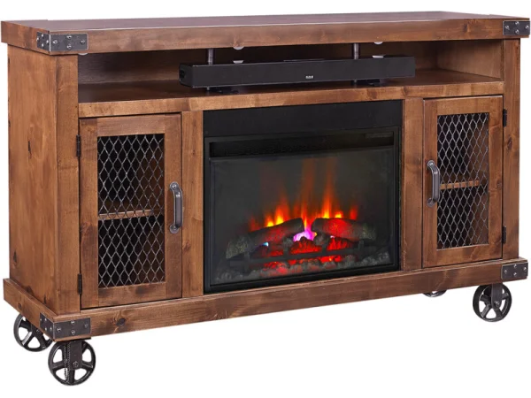 Industrial 62″ Highboy Fireplace Console Fireplaces Aspen Home