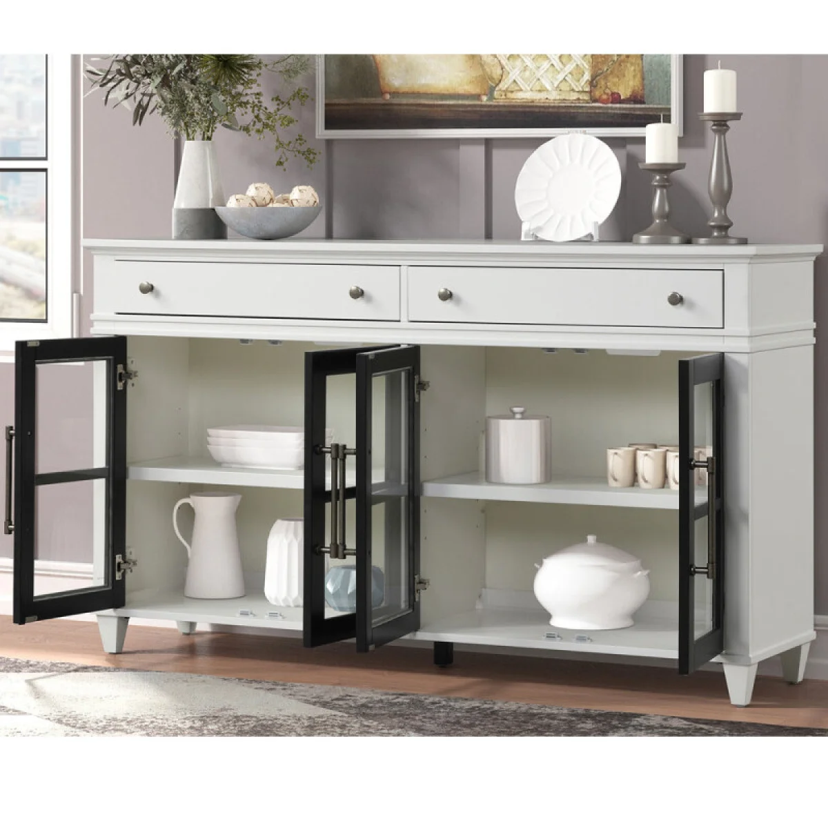 Domino 68 In. Console With 4 Doors & 2 Drawers Accent Furniture Accent Furniture 7
