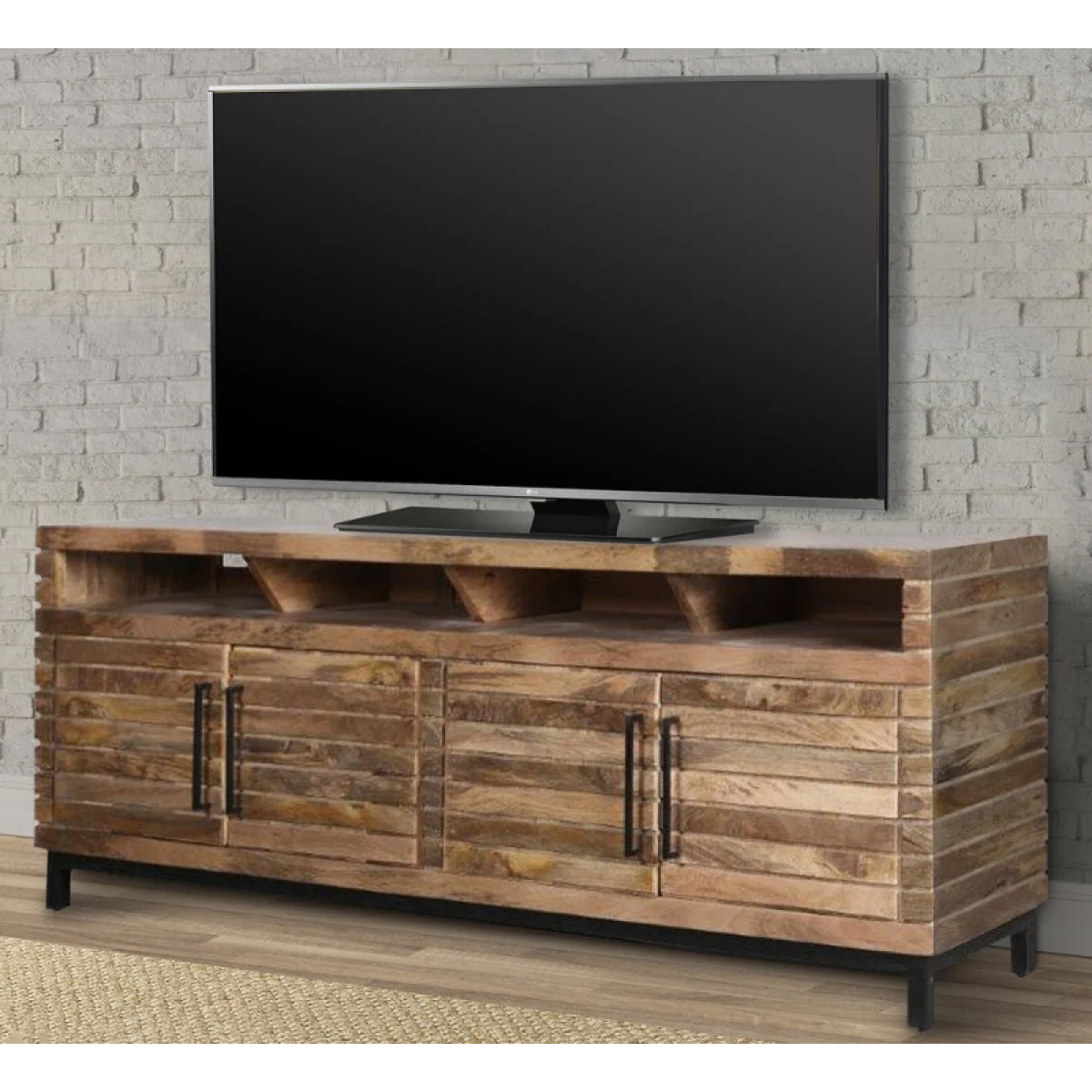 Crossings Downtown 86 In. Tv Console Entertainment Stands Amber 4