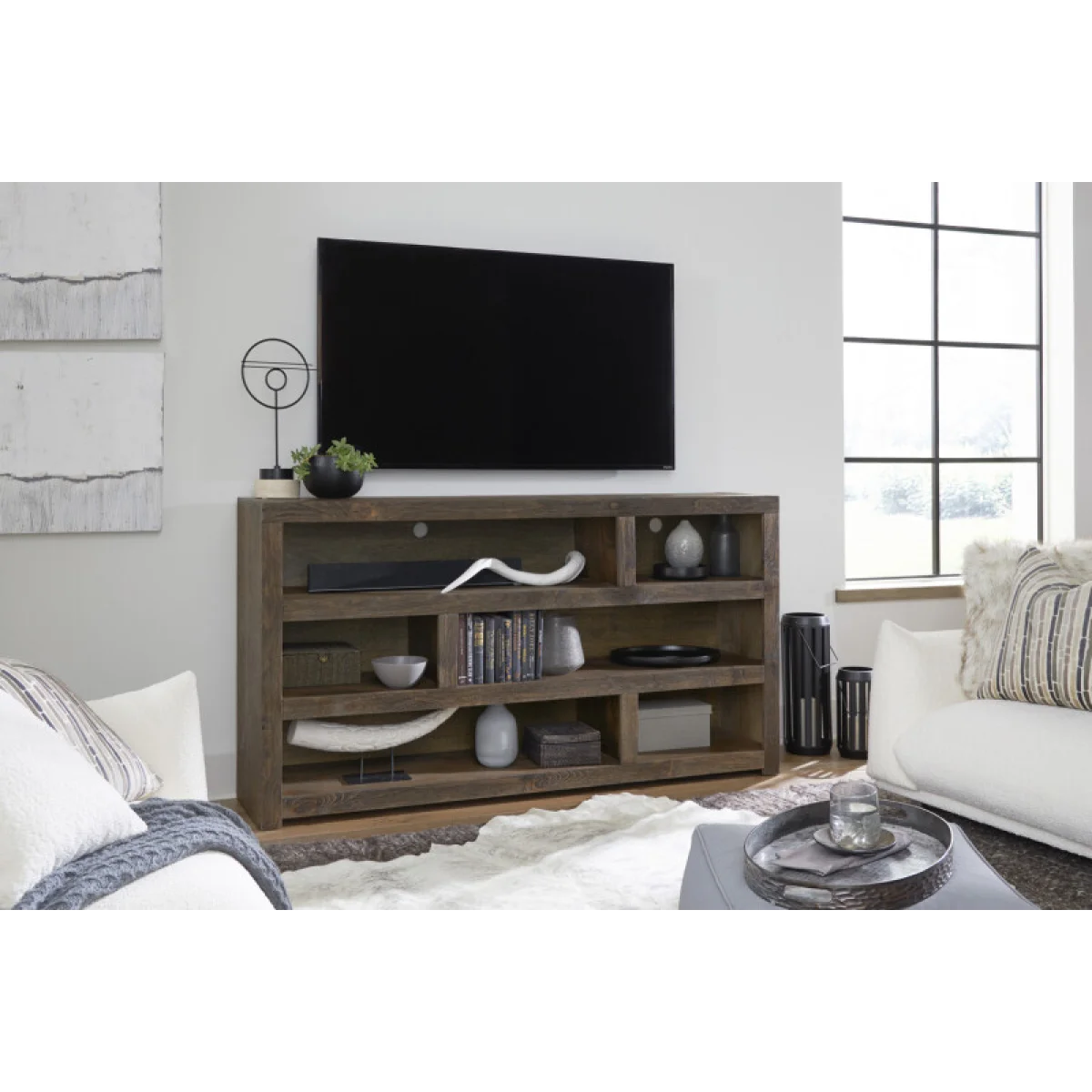Mackenzie 73″ Highboy Open Console Entertainment Stands Aspen Home 6