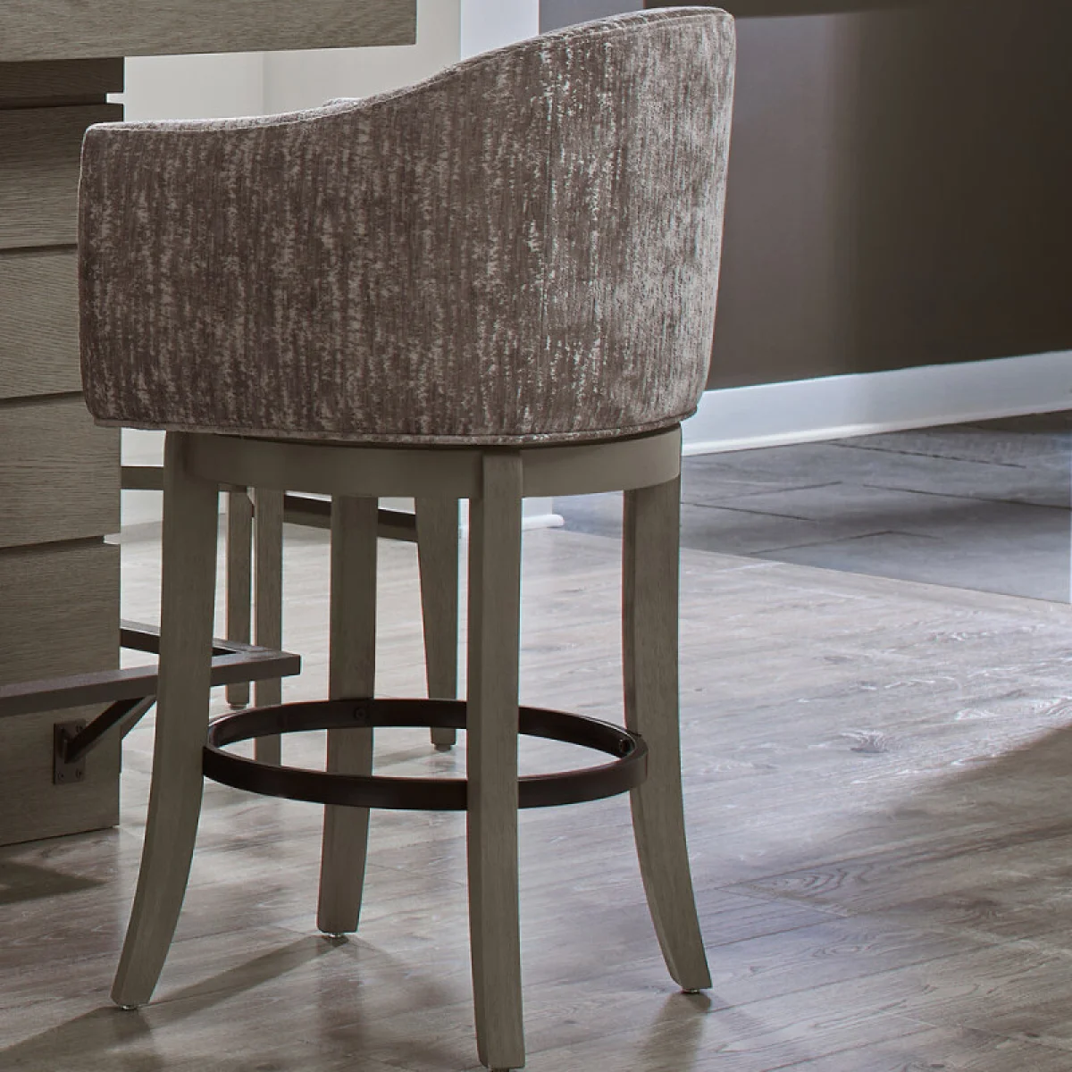 Pure Modern Dining Upholstered Swivel Barstool Barstools Barstools 4