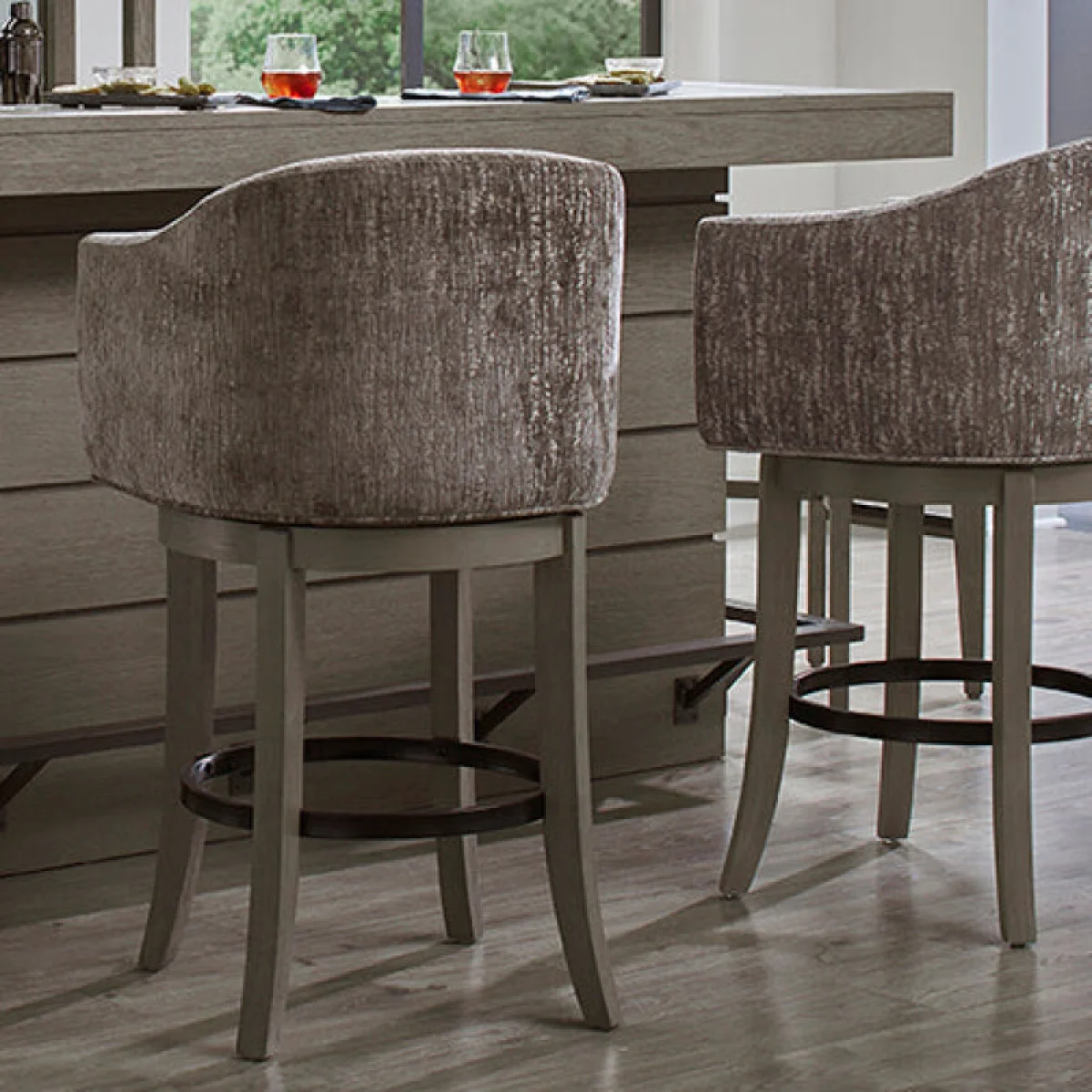 Pure Modern Dining Upholstered Swivel Barstool Barstools Barstools 7
