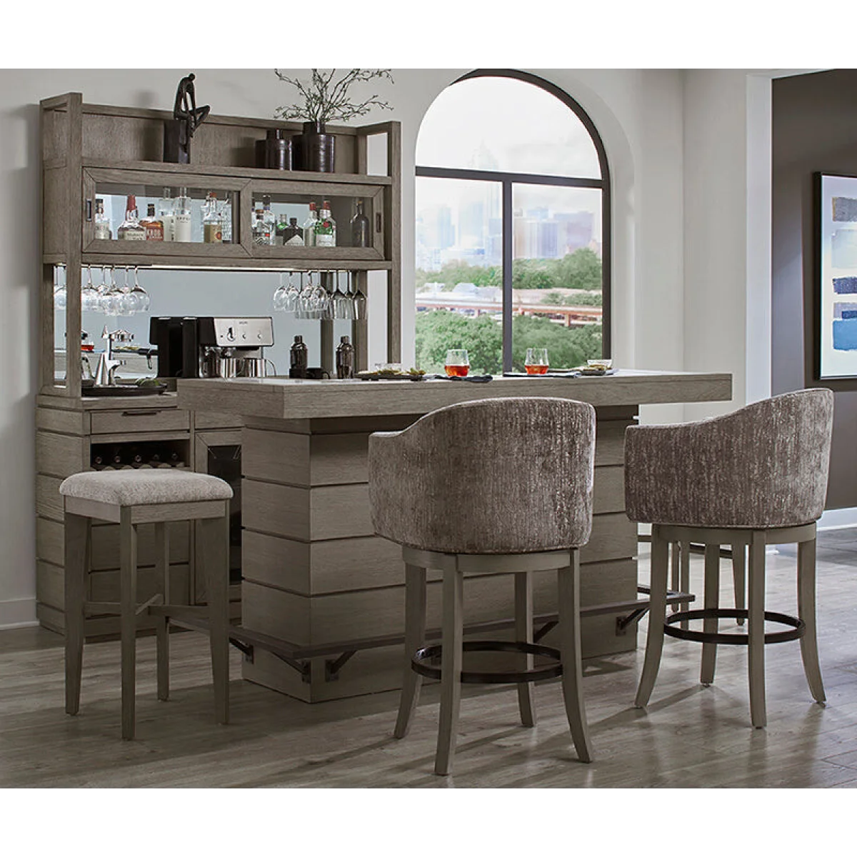 Pure Modern Dining Upholstered Swivel Barstool Barstools Barstools 8