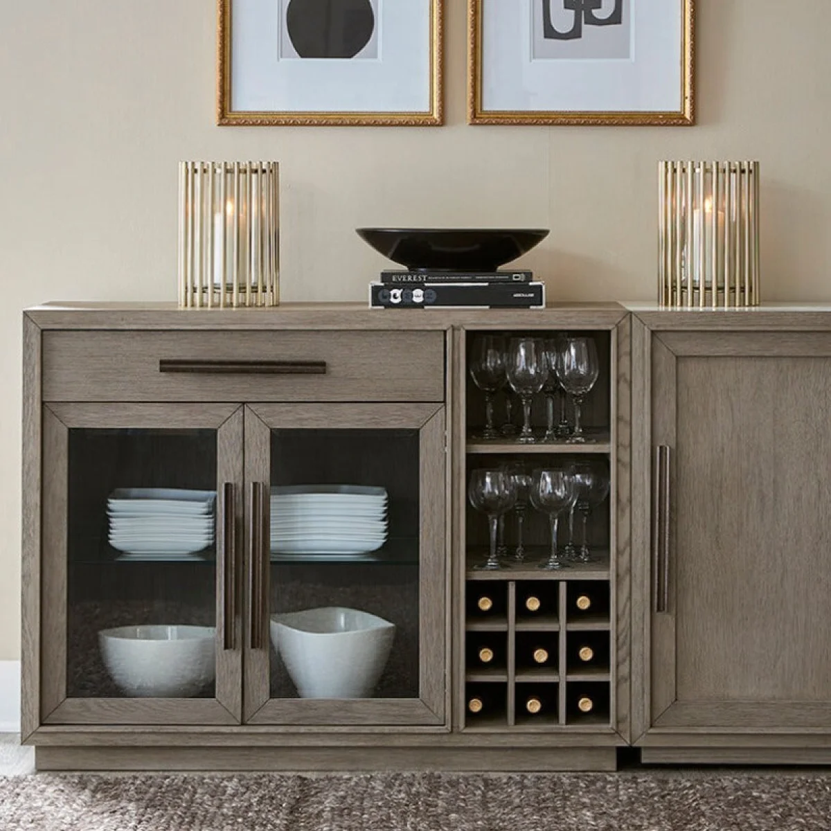 Pure Modern Dining Multi-functional Server W/bar Cabinet Bar Furniture Bar Furniture 4