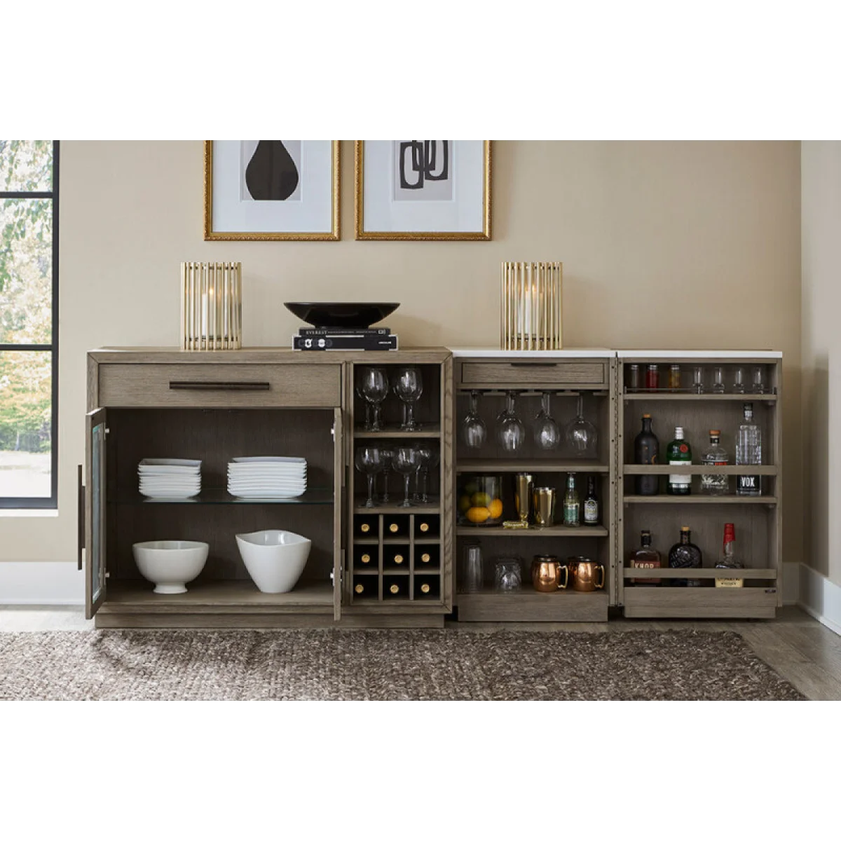 Pure Modern Dining Multi-functional Server W/bar Cabinet Bar Furniture Bar Furniture 7