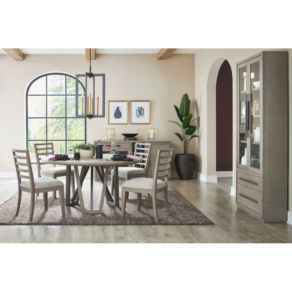 Pure Modern Dining 60 In. Round Table W/ Wood Base Dining Tables Dining Tables 7