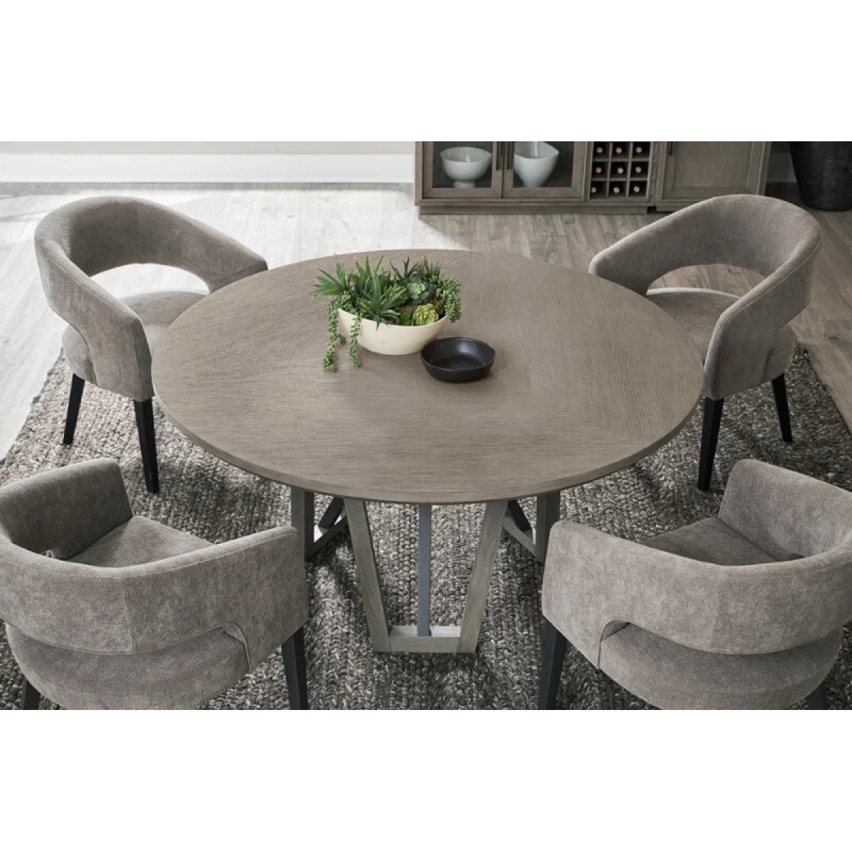 Pure Modern Dining 60 In. Round Table W/ Wood Base Dining Tables Dining Tables 8