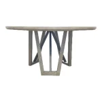 Pure Modern Dining 60 In. Round Table W/ Wood Base Dining Tables Dining Tables 17