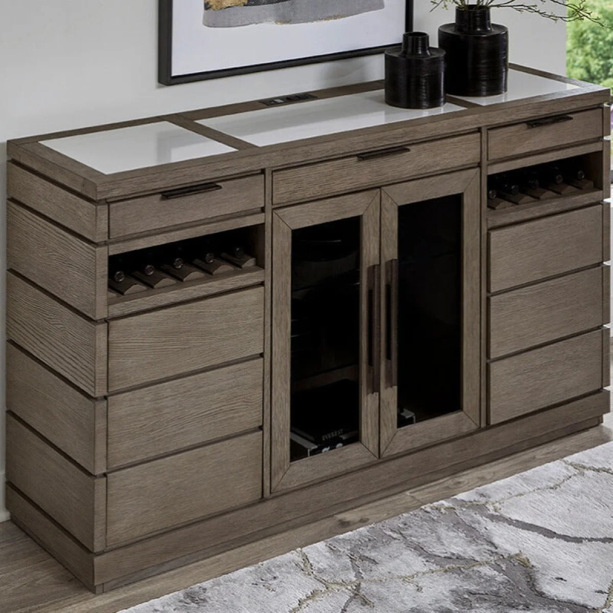 Pure Modern Dining Buffet Server Dining Storage Brown 4
