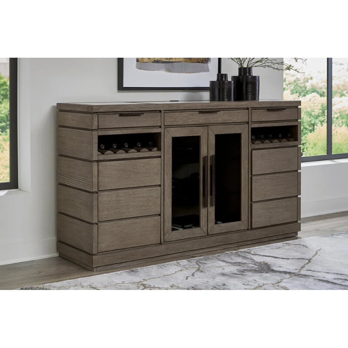 Pure Modern Dining Buffet Server Dining Storage Brown 7