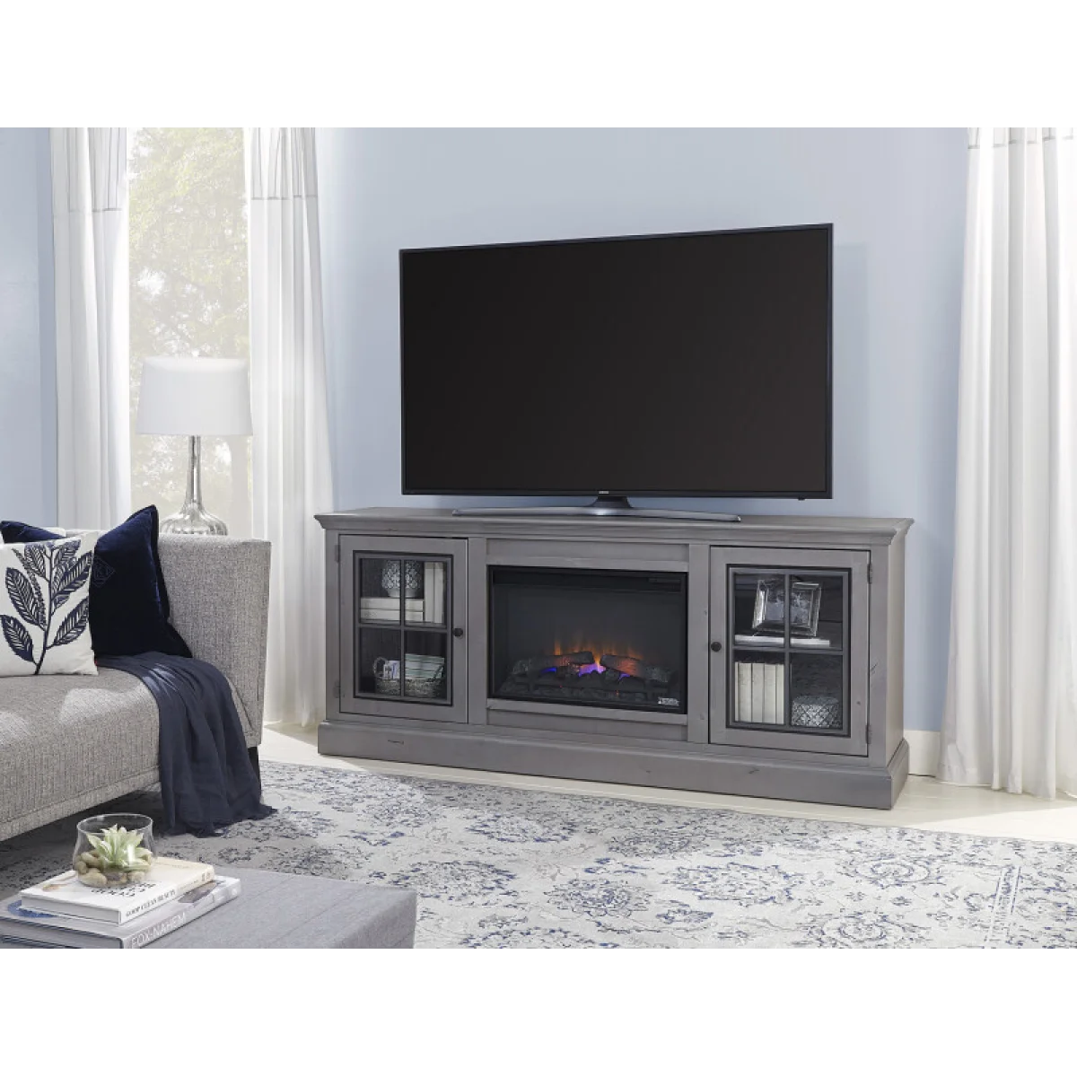 Churchill 76″ Fireplace Console DR1950-GRY Fireplaces Aspen Home 6