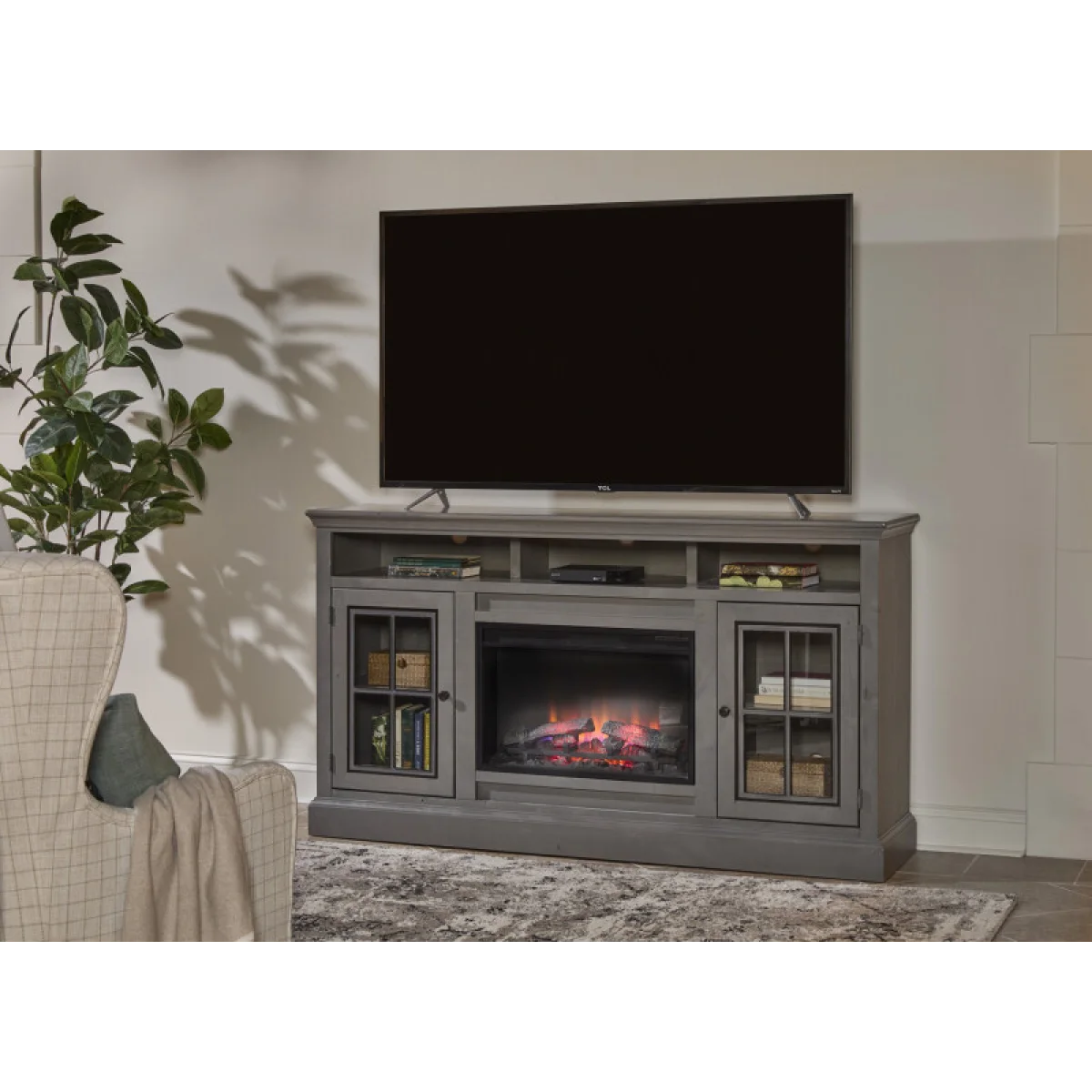 Churchill 70″ Highboy Fireplace Console Fireplaces Aspen Home 7
