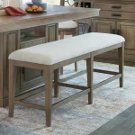 Sundance Dining – Sandstone Bench Counter Upholstered 60 In. Chairs & Benches Brown 10