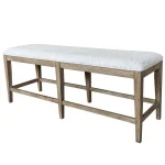 Sundance Dining – Sandstone Bench Counter Upholstered 60 In. Chairs & Benches Brown 12