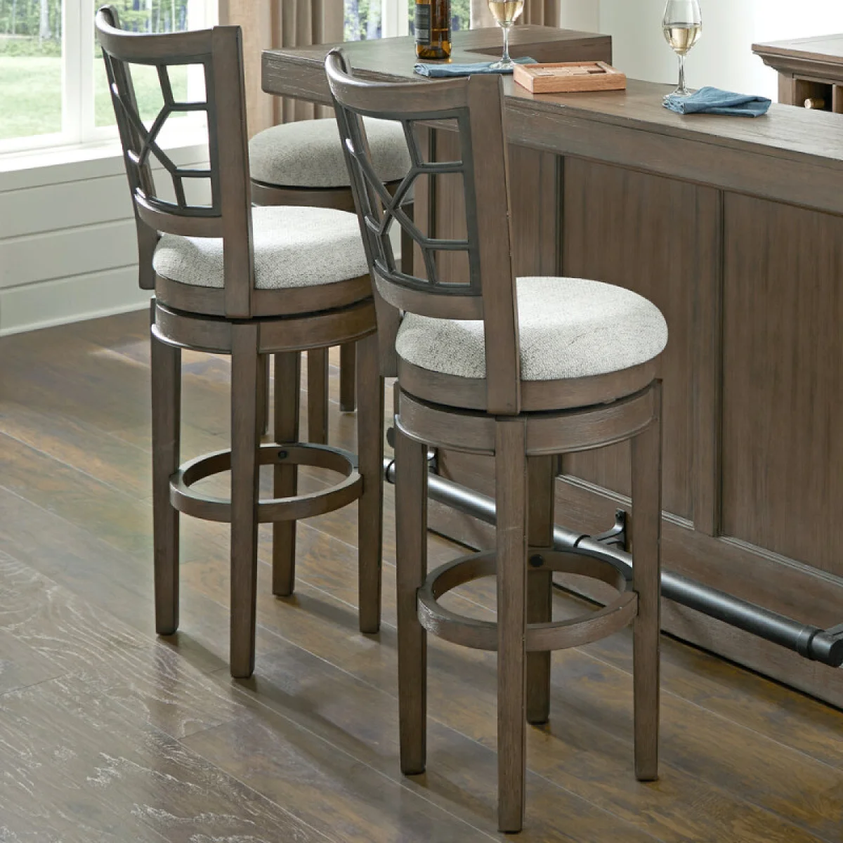 Sundance Dining – Sandstone Swivel Bar Stool Grid Back Barstools Barstools 4