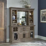 Sundance – Sandstone 2pc 66 In. Buffet / Bar Display Hutch With Quartz Insert Dining Dining Storage Brown 10