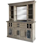 Sundance – Sandstone 2pc 66 In. Buffet / Bar Display Hutch With Quartz Insert Dining Dining Storage Brown 12