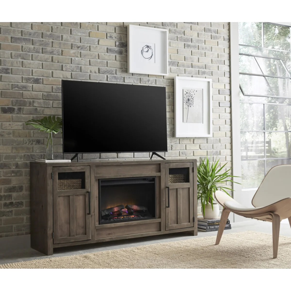 Finnegan 68″ Fireplace Console DTT1942-SBR Fireplaces Aspen Home 8