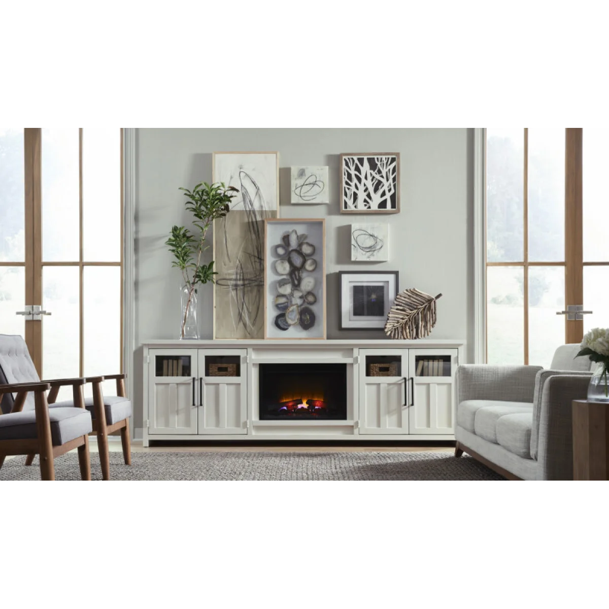 Finnegan 98″ Fireplace W/ 4 Doors Fireplaces Aspen Home 6