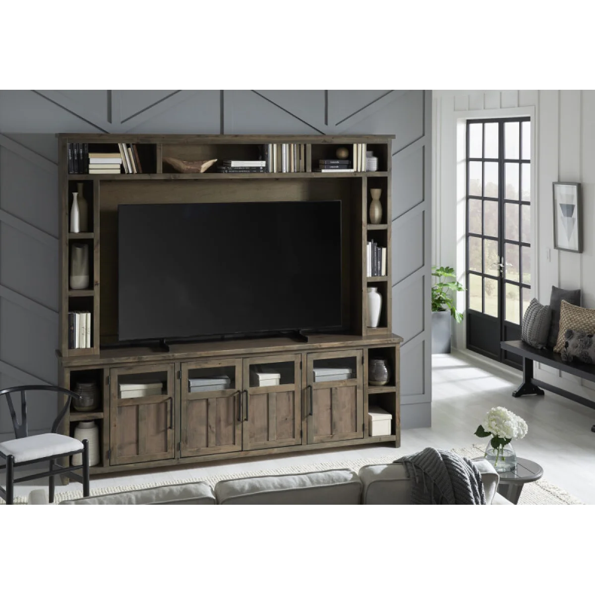 Finnegan 98″ Console & Hutch DTTHEGRP1 Entertainment Stands Aspen Home 6