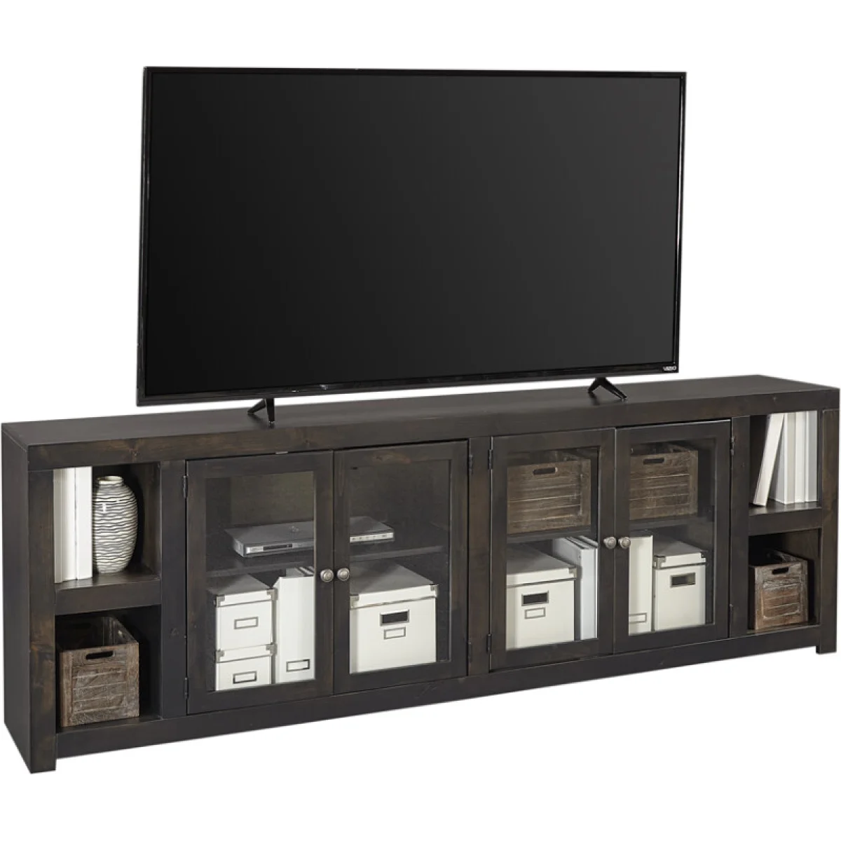 Avery Loft 97″ Console W/ 4 Doors Entertainment Stands Aspen Home 6