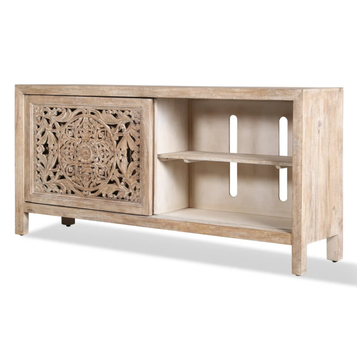 Crossings Eden 68 In. Tv Console Entertainment Stands Cream 8
