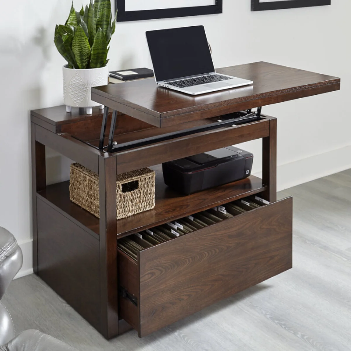 Elevation Functional File With Lift Top Office Storage Brown 4