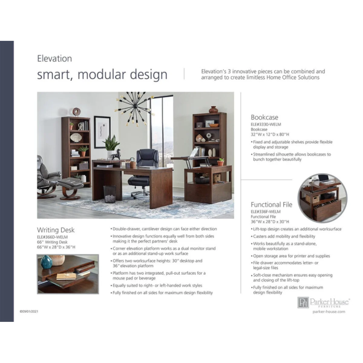 Elevation Functional File With Lift Top Office Storage Brown 14