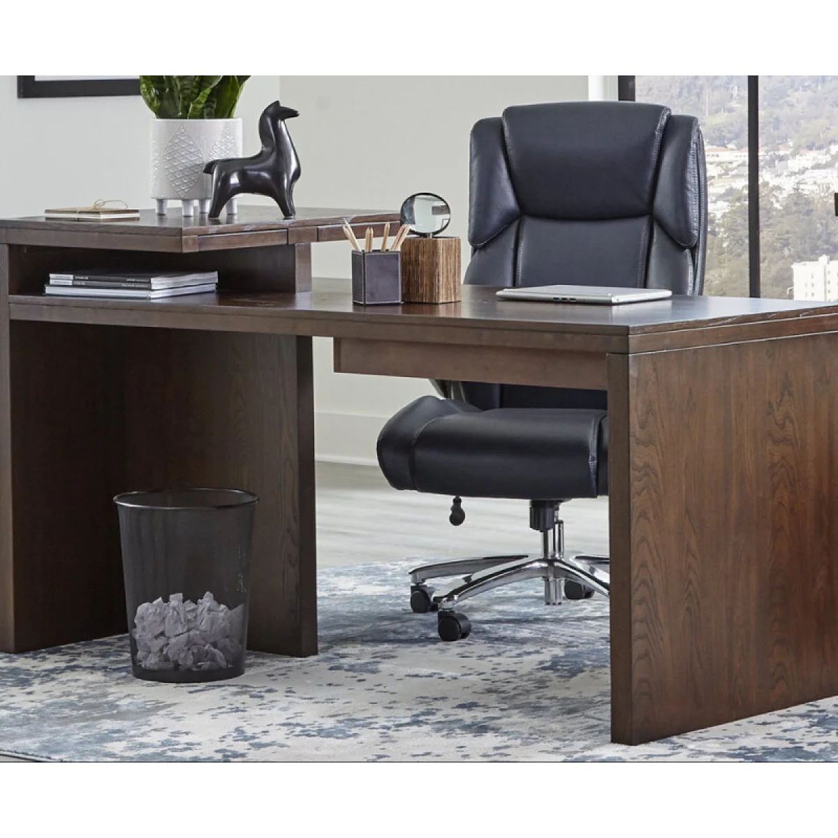 Elevation 66 In. Writing Desk Desks Brown 4