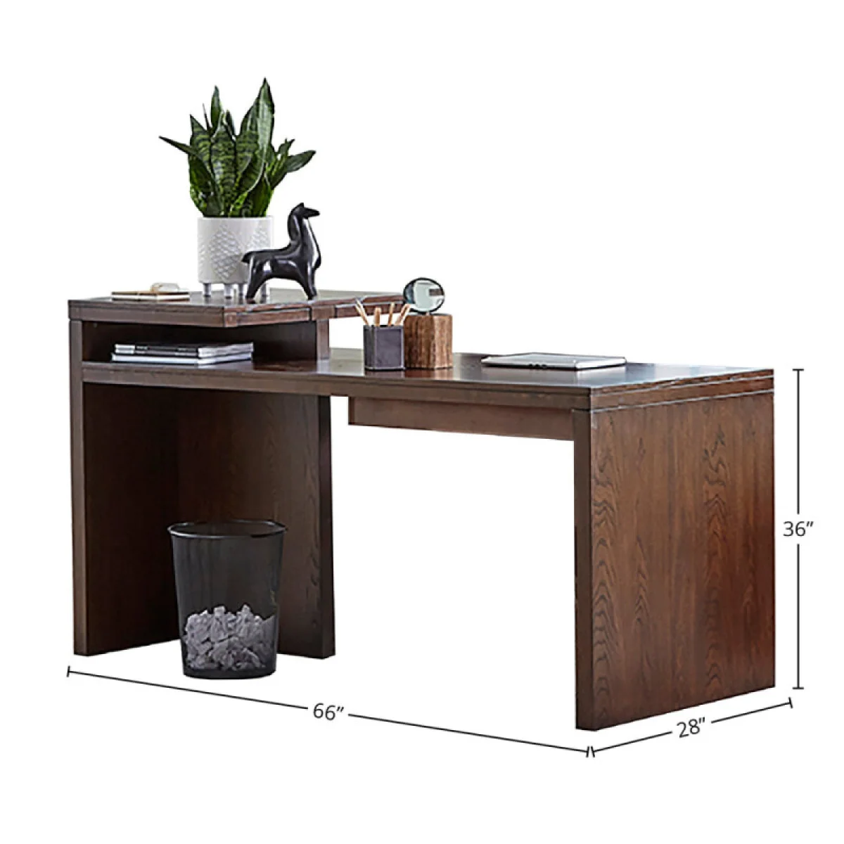 Elevation 66 In. Writing Desk Desks Brown 11