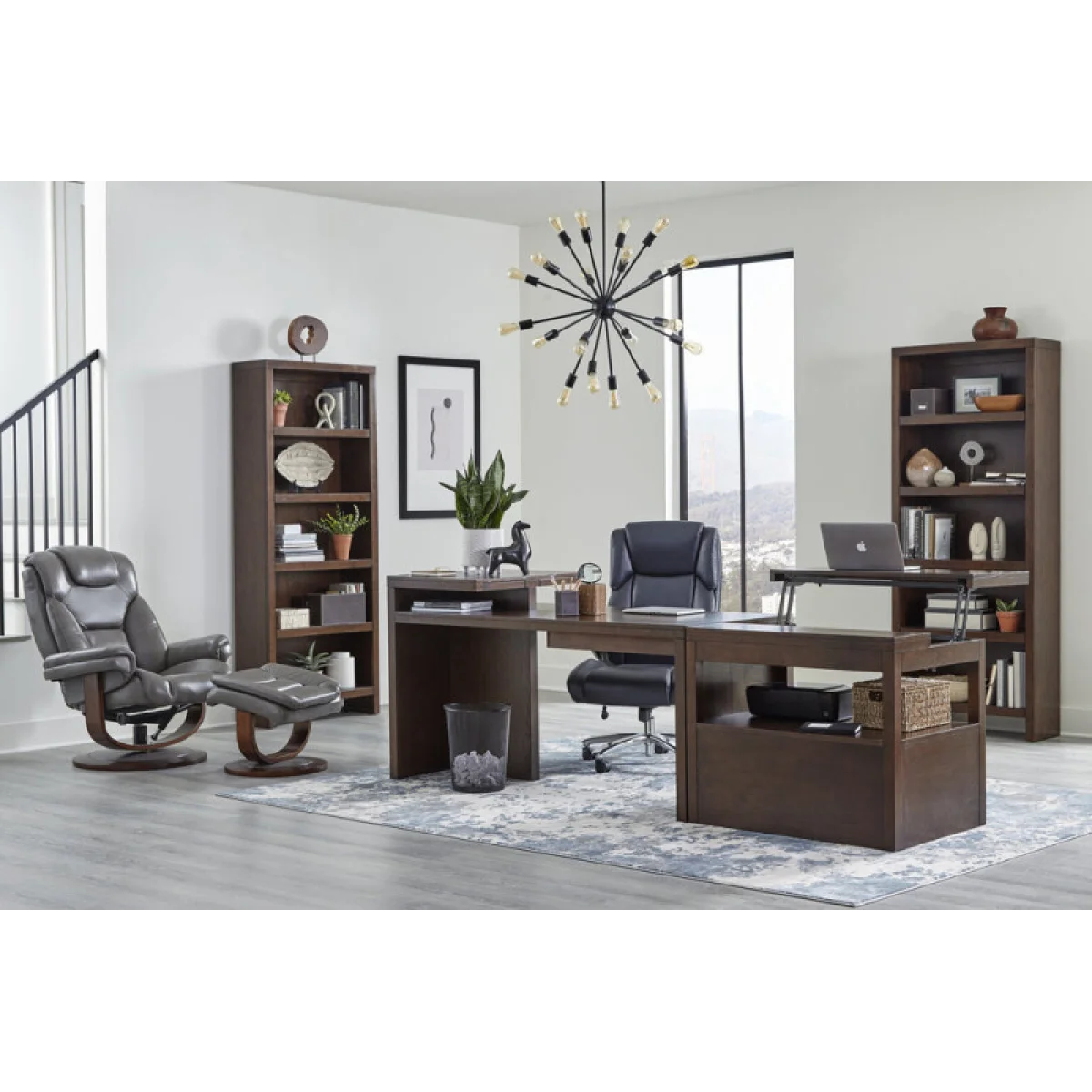 Elevation 66 In. Writing Desk Desks Brown 15