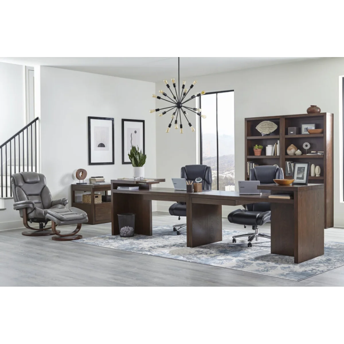 Elevation 66 In. Writing Desk Desks Brown 17