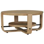 Escape Round Cocktail Table With Shelf Cocktail & Coffee Tables Brown 18
