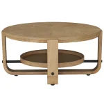 Escape Round Cocktail Table With Shelf Cocktail & Coffee Tables Brown 19