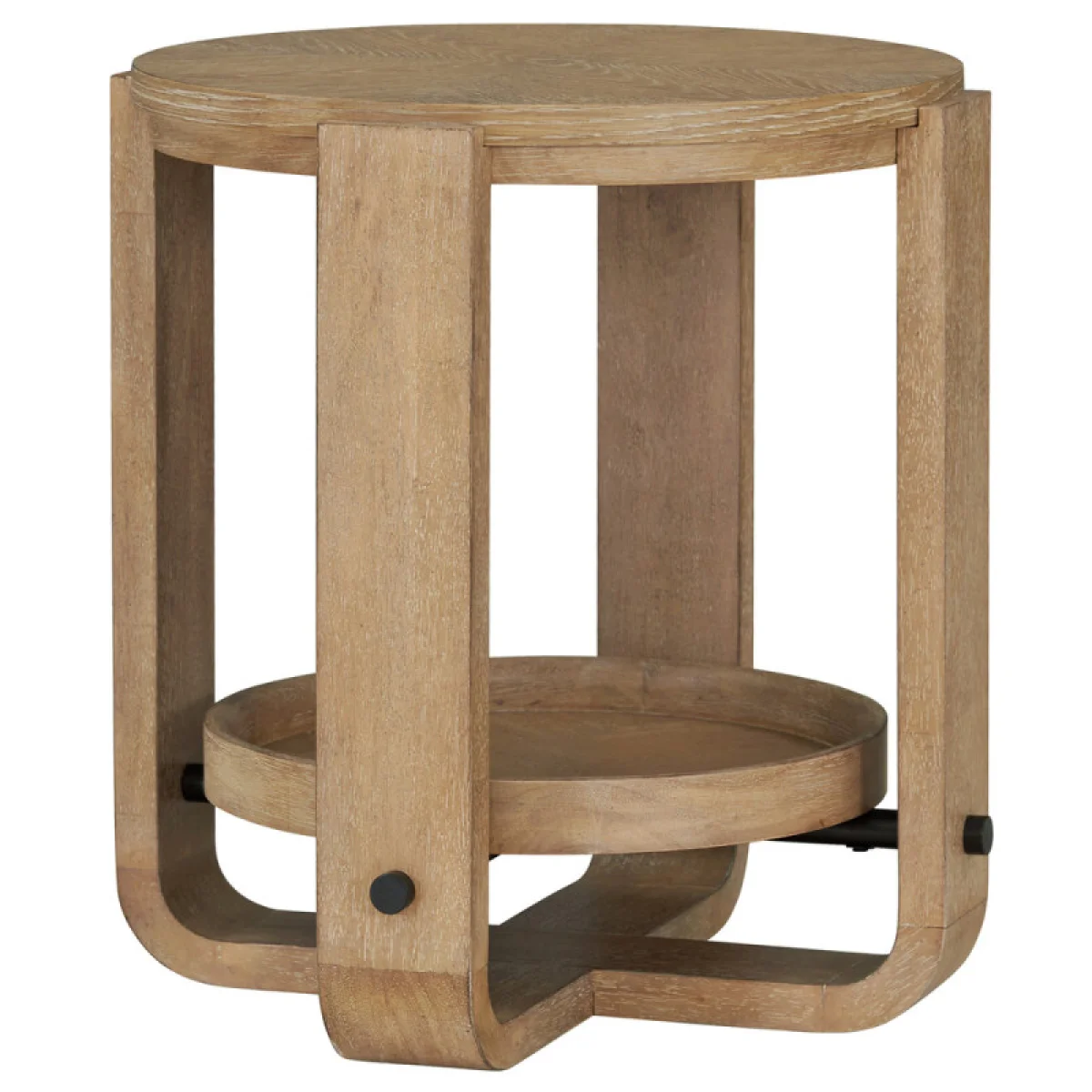 Escape Round End Table With Shelf End tables Brown 7