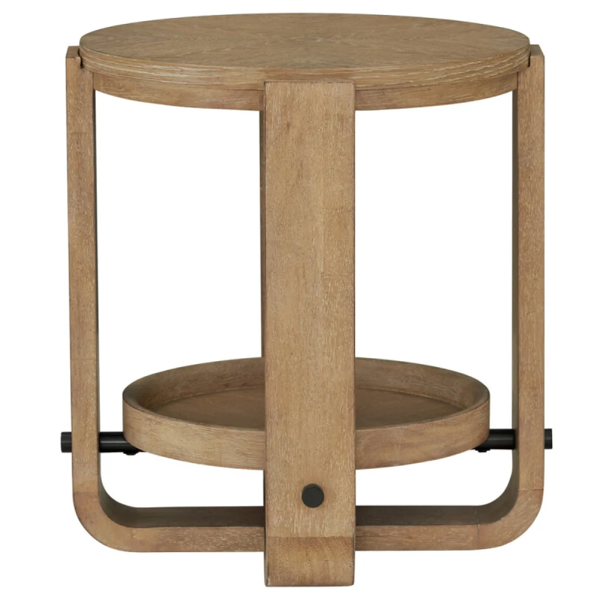 Escape Round End Table With Shelf End tables Brown 8