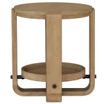 Escape Round End Table With Shelf End tables Brown 24