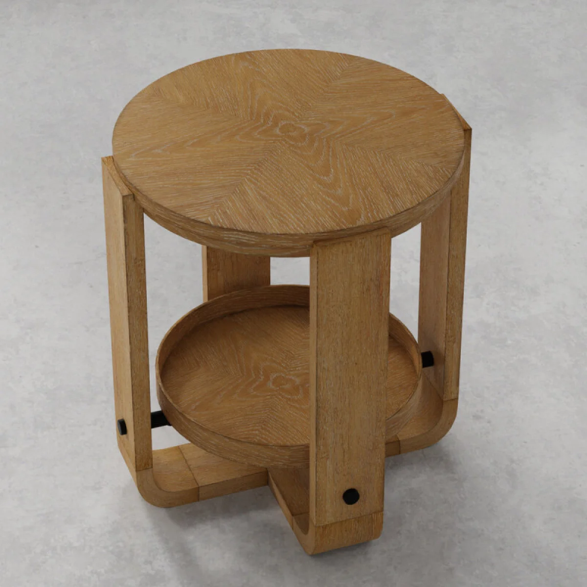 Escape Round End Table With Shelf End tables Brown 10