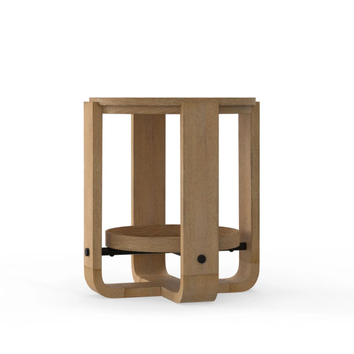 Escape Round End Table With Shelf End tables Brown 13