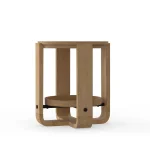 Escape Round End Table With Shelf End tables Brown 29