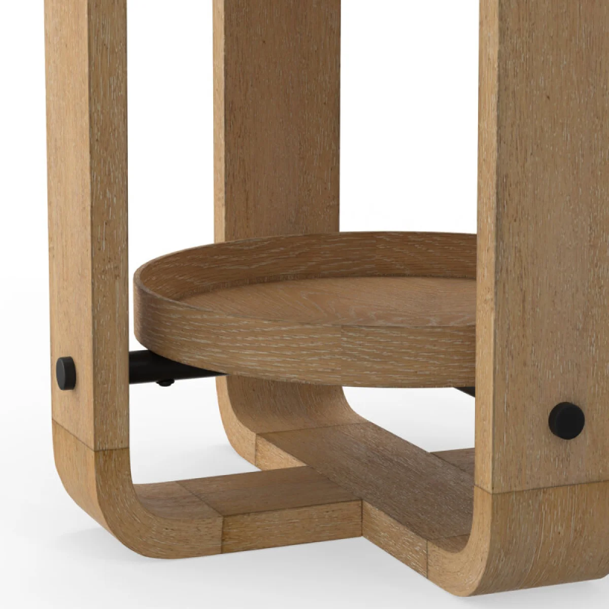 Escape Round End Table With Shelf End tables Brown 14