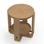 Escape Round End Table With Shelf End tables Brown 31