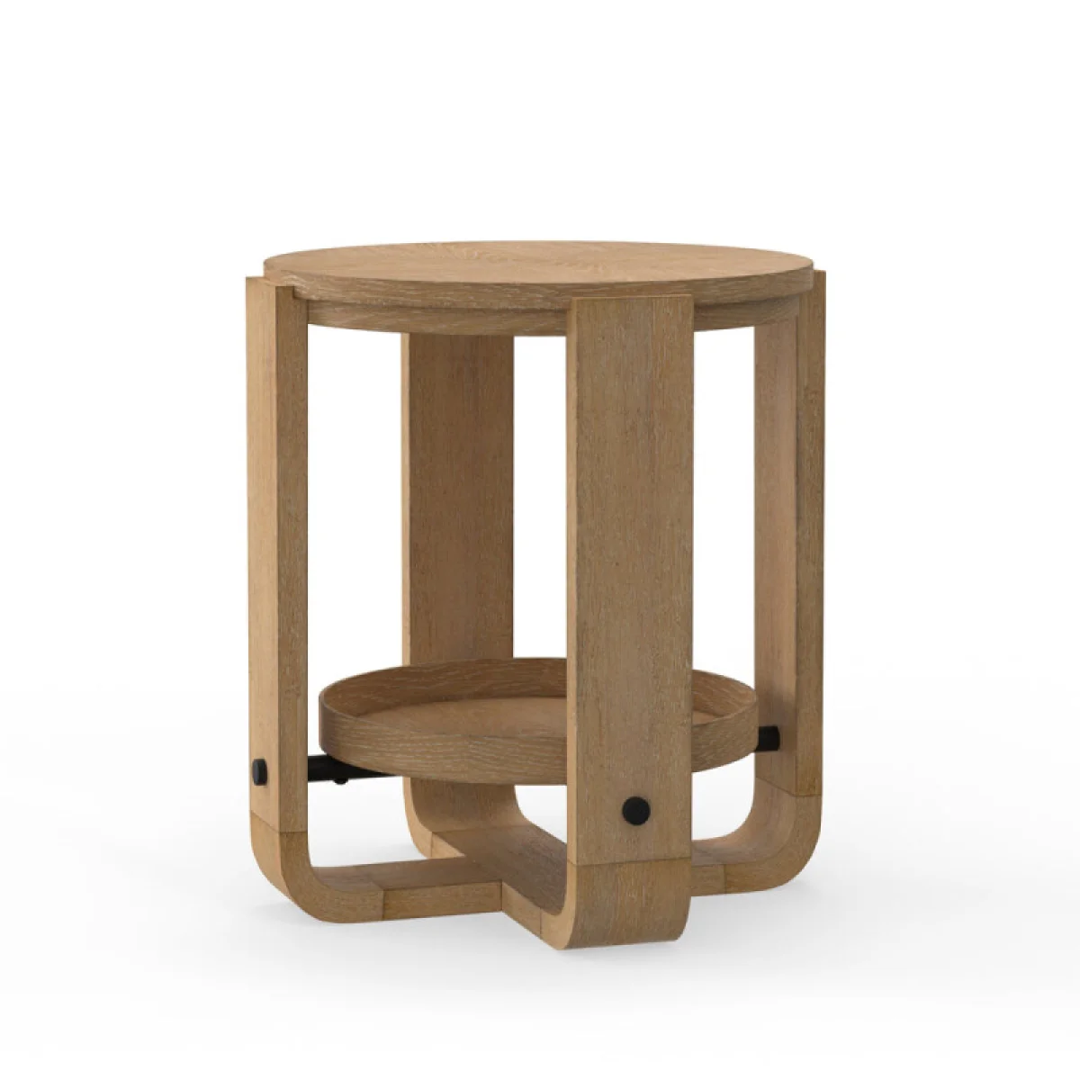 Escape Round End Table With Shelf End tables Brown 16