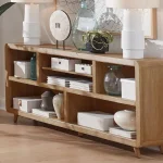 Escape 72″ Open Multi-purpose Console Entertainment Stands Brown 10