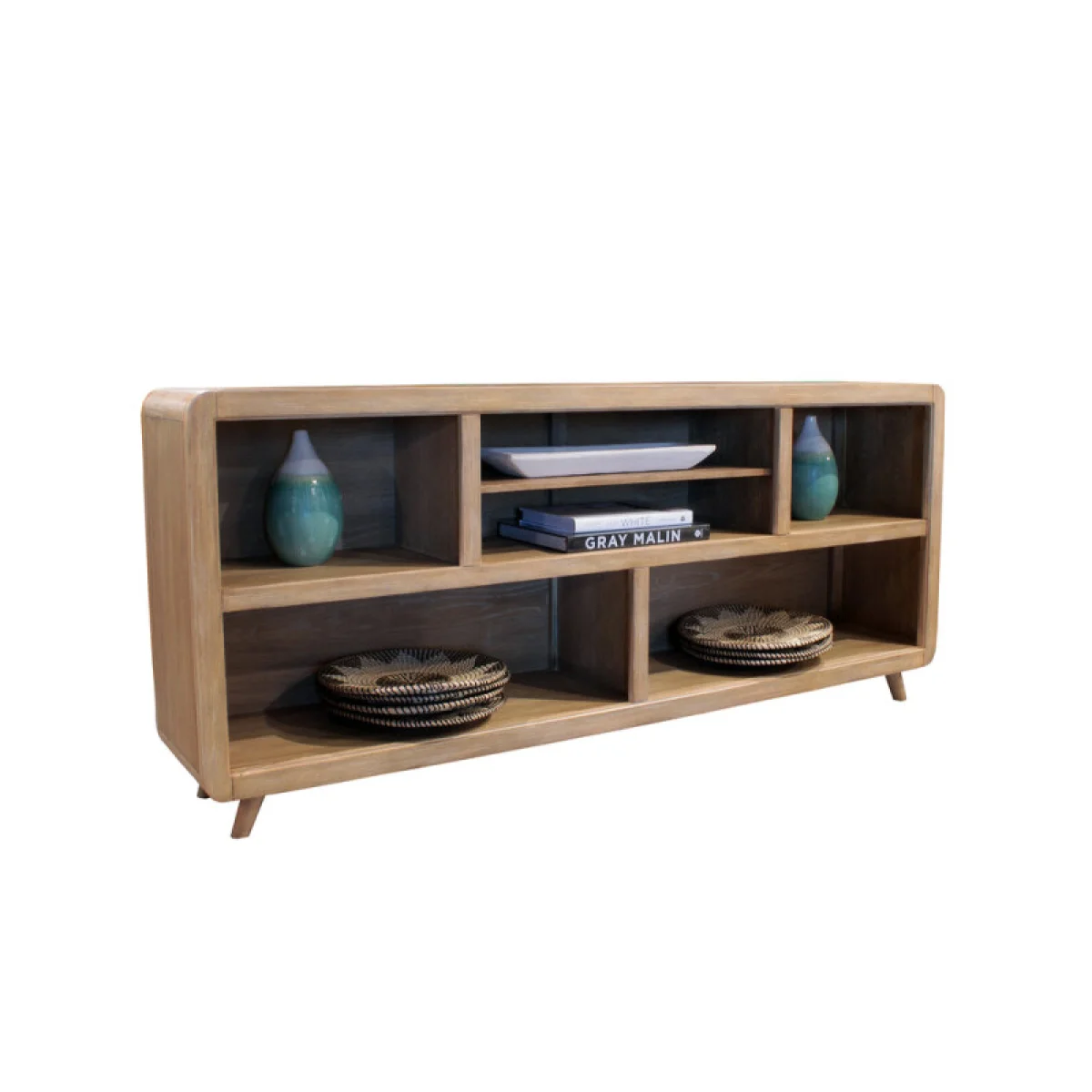 Escape 72″ Open Multi-purpose Console Entertainment Stands Brown 6