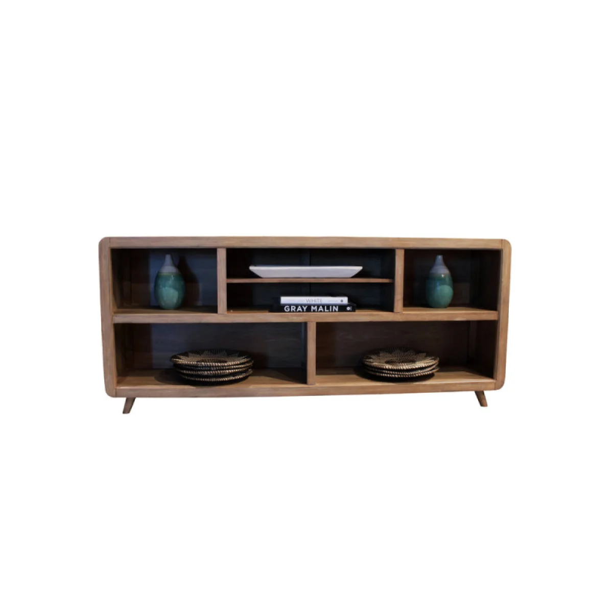 Escape 72″ Open Multi-purpose Console Entertainment Stands Brown 7
