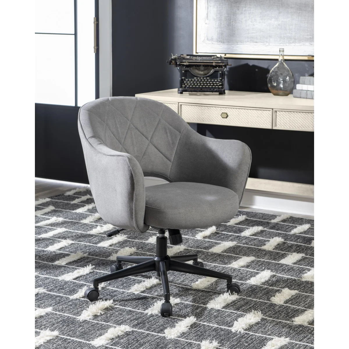 Gray Quilted Task Chair Office Chairs Gray 10